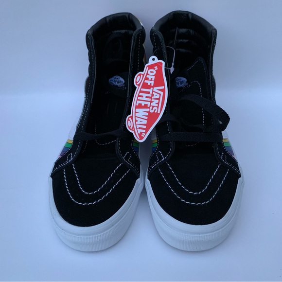 VANS Sk8-Hi Reissue Sneakers unisex Sz Men 5.5  Women 7 Black/ white/ multi - Picture 3 of 13